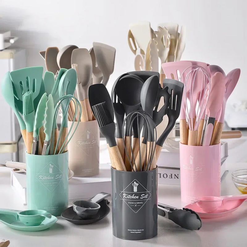 Utensílios de cozinha em silicone | 12 peças